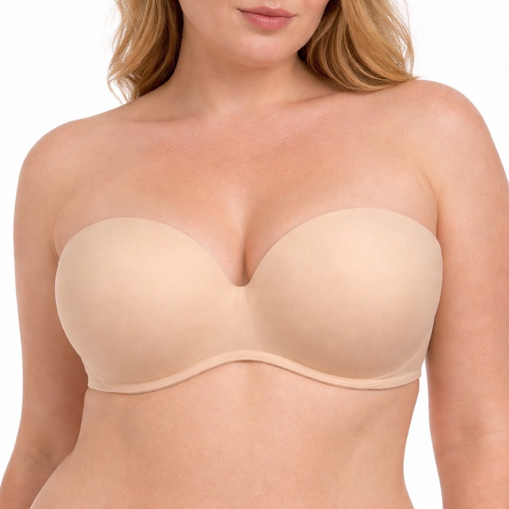 Cacique Boost Multi-Way Strapless Medium Coverage Push Up Cafe Mocha Bra Sz 42DD